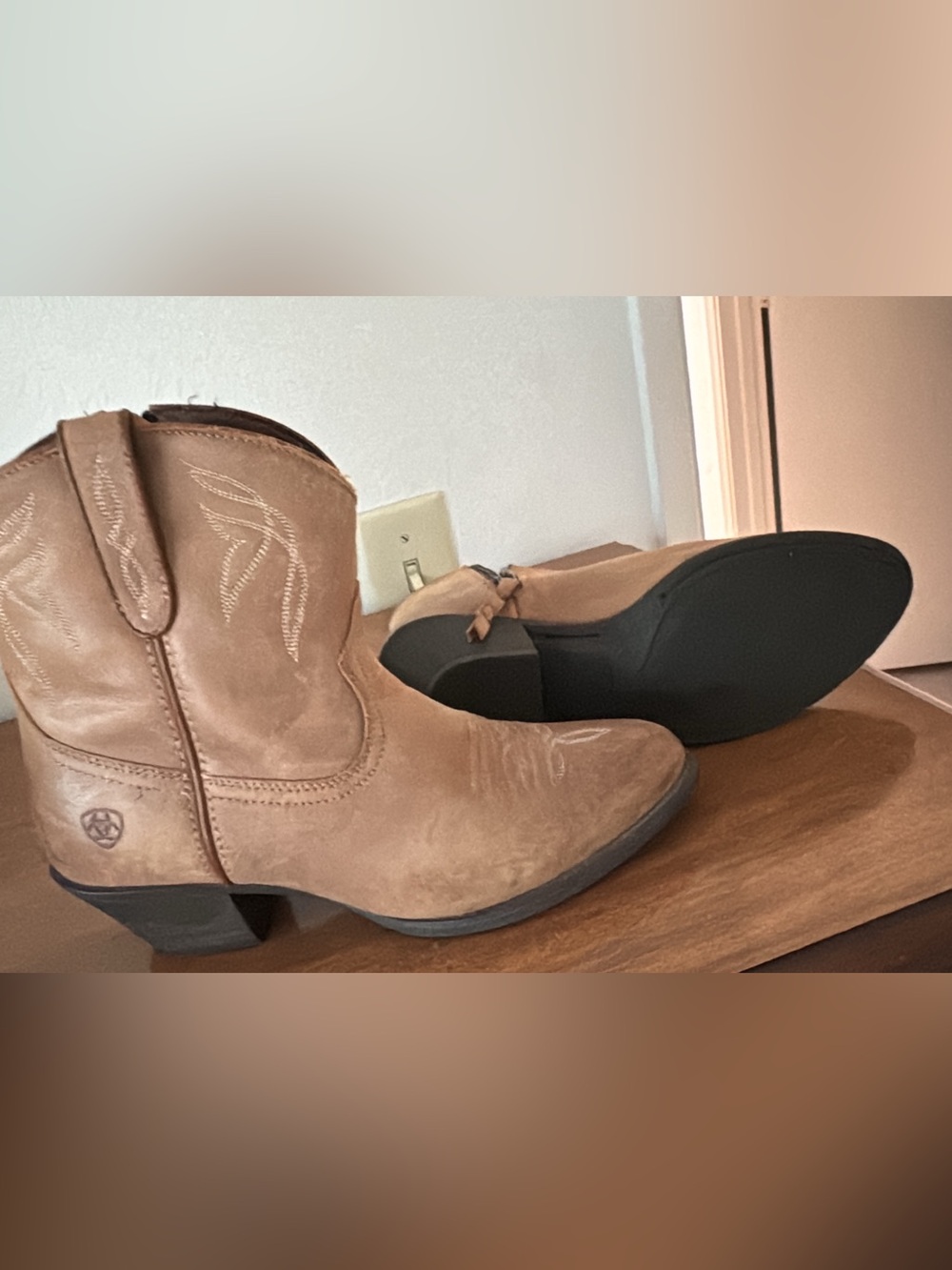 Ariat Tan Western Ankle Booties